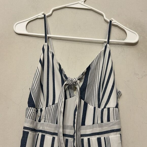 Japna blue white striped spaghetti strap jumpsuit Size S EUC - Picture 3 of 8